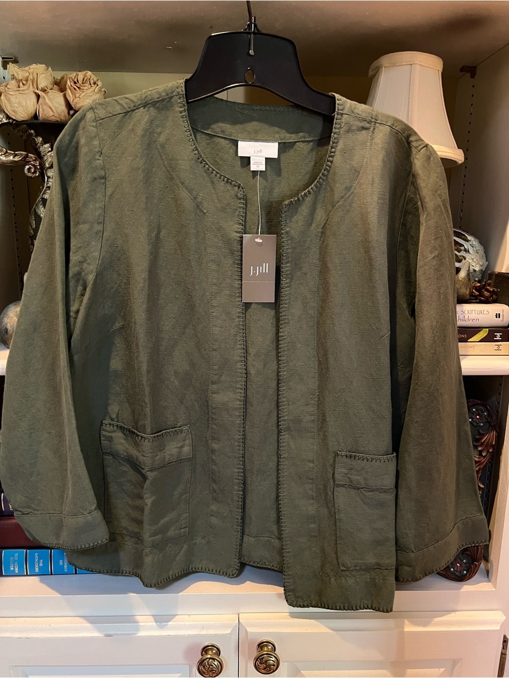 J. Jill sz xs  Open-Front Jacket arugula greenNWTS NEW